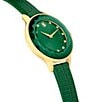Color:Green - Image 2 - Women's Octea Nova Quartz Analog Green Leather Strap Watch