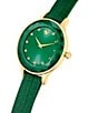 Color:Green - Image 3 - Women's Octea Nova Quartz Analog Green Leather Strap Watch
