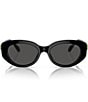 Color:Black - Image 2 - Women's SK6002 53mm Oval Sunglasses