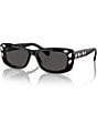 Color:Black - Image 1 - Women's SK6008 54mm Rectangle Sunglasses