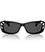 Color:Black - Image 2 - Women's SK6008 54mm Rectangle Sunglasses