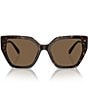 Color:Dark Havana - Image 2 - Women's SK6016 56mm Havana Irregular Sunglasses