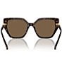 Color:Dark Havana - Image 4 - Women's SK6016 56mm Havana Irregular Sunglasses