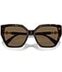 Color:Dark Havana - Image 5 - Women's SK6016 56mm Havana Irregular Sunglasses
