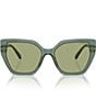 Color:Transparent Green - Image 2 - Women's SK6016 56mm Irregular Sunglasses