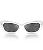 Color:Milky White - Image 2 - Women's SK6019F 54mm Mirrored Crystal Cat Eye Sunglasses