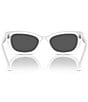 Color:Milky White - Image 4 - Women's SK6019F 54mm Mirrored Crystal Cat Eye Sunglasses