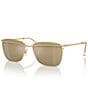 Color:Yellow - Image 1 - Women's SK7006 58mm Rectangle Sunglasses