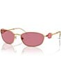 Color:Gold/Pink - Image 1 - Women's SK7010 59mm Oval Sunglasses