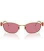 Color:Gold/Pink - Image 2 - Women's SK7010 59mm Oval Sunglasses