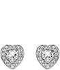 Swarovski x Ariana Grande Heart Stud Earrings, Color:Silver/Crystal - Image 1