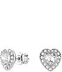 Swarovski x Ariana Grande Heart Stud Earrings, Color:Silver/Crystal - Image 2