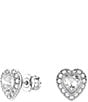 Swarovski x Ariana Grande Heart Stud Earrings, Color:Silver/Crystal - Image 5