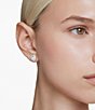 Swarovski x Ariana Grande Heart Stud Earrings, Color:Silver/Crystal - Image 6