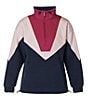 Sweaty Betty Orbit Fleece Color Block Long Sleeve Half Zip Pullover, Color:Navy Blue - Image 3