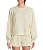 Sweaty Betty Sand Wash Cloudweight Crew Neck Long Sleeve Sweatshirt, Color:Buttercream Yellow - Image 1