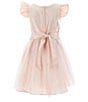 Color:Blush - Image 2 - Little Girls 2-6 Flutter-Sleeve Fit-And-Flare Dress
