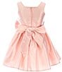 Color:Petal Pink - Image 2 - Little Girls 2-6 Sleeveless Square Neck Premium Satin Fit-and-Flare Dress