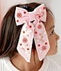 Sweet Wink Candy Cane Gemstone Bow Accented Hair Clip - Image 2