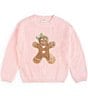 Sweet Wink Girls Gingerbread Sequin Patch Sweater - Image 1