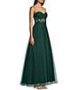 Color:Hunter - Image 3 - Sweetheart Neck Strapless Illusion Lace-Up Back Corset Ball Gown