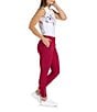 Color:Crimson - Image 4 - Hexagon Collection Ariana Slim Ankle Crop Joggers