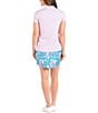 Color:Lilac - Image 2 - East Hampton Collection Caroline Short Sleeve Crossover V-Neck Shirt