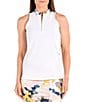 Color:White - Image 1 - Flutter Collection Clarissa Sleeveless Quarter Zip Top