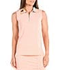Color:Softly Pink - Image 1 - Flutter Collection Cleo Point Collar Softly Sleeveless Quarter Zip Tank Top
