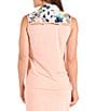 Color:Softly Pink - Image 2 - Flutter Collection Cleo Point Collar Softly Sleeveless Quarter Zip Tank Top