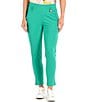 Color:Turquoise - Image 1 - Flutter Collection Linda Cropped Slim Pants