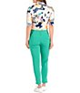 Color:Turquoise - Image 2 - Flutter Collection Linda Cropped Slim Pants