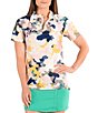 Color:Flutter Print - Image 1 - Flutter Collection Lucinda Printed Short Sleeve V-Neck Shirt