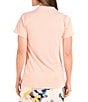 Color:Softly Pink - Image 2 - Flutter Collection Lucinda Softly Short Sleeve V-Neck Shirt