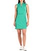 Color:Turquoise - Image 1 - Flutter Collection Paulette Tropic Leaf Ruffle Collar Sleeveless Dress