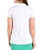 Color:White - Image 2 - Flutter Collection Scarlett Banded Collar V-Neck Short Sleeve Shirt