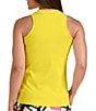 Color:Canary - Image 2 - Swingdish Kaleidoscope Solid Emerson Sleeveless Collared Tank Top