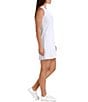 Color:White - Image 3 - Kaleidoscope Solid Gabriela Banded Collar Sleeveless Tennis Dress