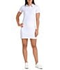 Color:White - Image 1 - Kaleidoscope Solid Sydney Point Collar Short Sleeve Golf Dress