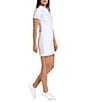 Color:White - Image 3 - Kaleidoscope Solid Sydney Point Collar Short Sleeve Golf Dress