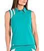 Color:Turquoise - Image 1 - Love Collection Roxanne Sleeveless Collared Top