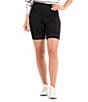 Color:Black - Image 1 - Lyla High Waisted Mesh Leg Panel 7.5#double; Bermuda Biker Shorts
