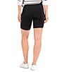 Color:Black - Image 2 - Lyla High Waisted Mesh Leg Panel 7.5#double; Bermuda Biker Shorts