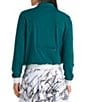 Color:Teal - Image 2 - Marble Collection Denali Long Sleeve Point Collar Pullover