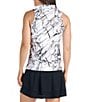 Color:Marble Print - Image 2 - Marble Collection Harmony Print Sleeveless Ruffle V-Neck Tank Top