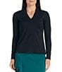 Color:Black - Image 1 - Marble Collection Marley Long Sleeve Pullover Top