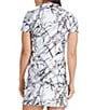 Color:Marble Print - Image 2 - Marble Collection Nyla Print Short Sleeve Quarter Zip Dress