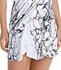 Color:Marble Print - Image 5 - Marble Collection Nyla Print Short Sleeve Quarter Zip Dress