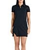 Color:Black - Image 1 - Marble Collection Nyla Short Sleeve Quarter Zip Dress