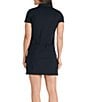 Color:Black - Image 2 - Marble Collection Nyla Short Sleeve Quarter Zip Dress